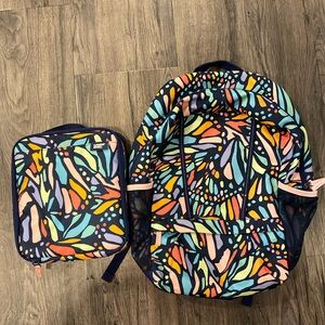 Lands’ End Classmate Medium Backpack and EZ Wipe Lunch Box